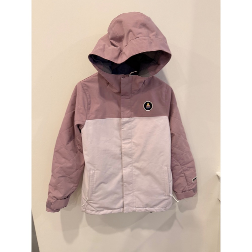 Volcom Girls Large 12/14 Snowboard Jacket Purple Pink Colorblock Hooded Winter